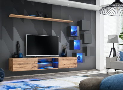 Modern Wand Möbel Wohnwand Luxus Wand Regale Sideboard TV-Ständer Wandschrank